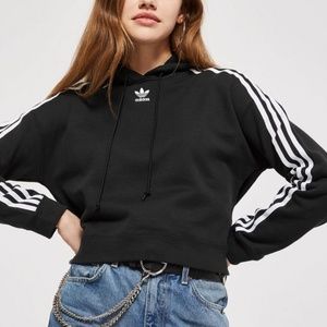 Adidas cropped black hoodie